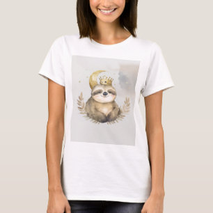 Watercolor Sloth Moon Crown                        T-Shirt