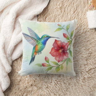 Watercolor Small Hummingbird Cushion