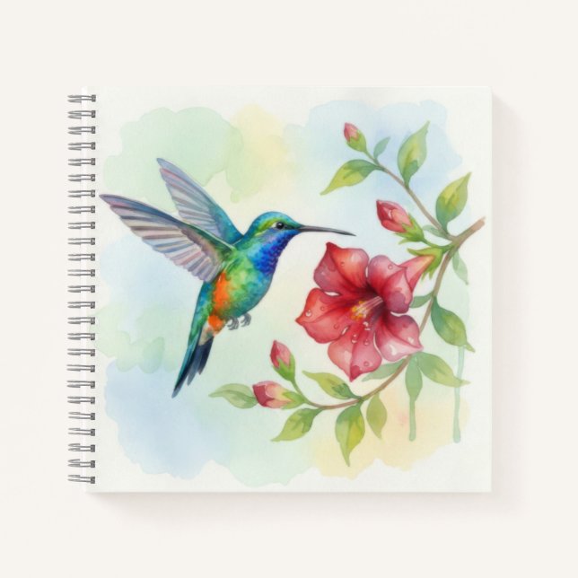 Watercolor Small Hummingbird Notebook (Front)