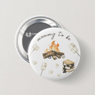 Watercolor S'more Baby Shower - Mummy to be  6 Cm Round Badge