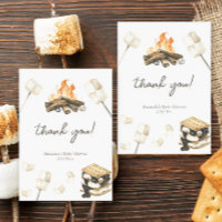 Watercolor S'more Baby Shower Thank you