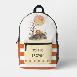 Watercolor Snail Scenery Colourful Custom Name Printed Backpack