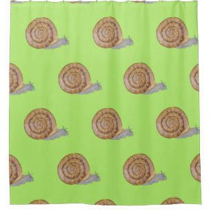 Watercolor Snail Shower Curtain
