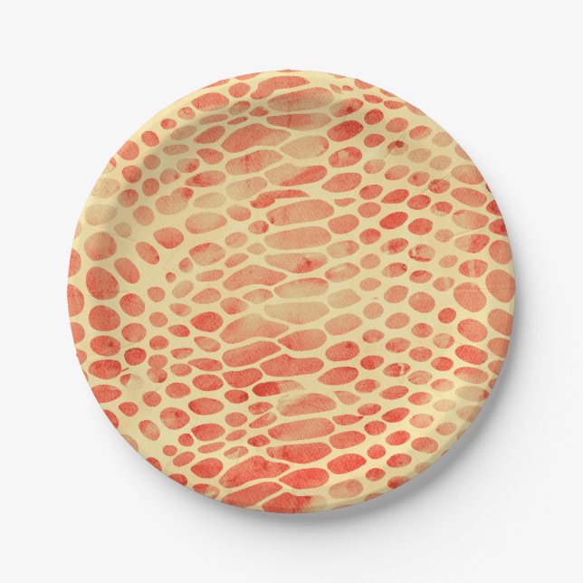 Watercolor Snake Print Paper Plate (Front)