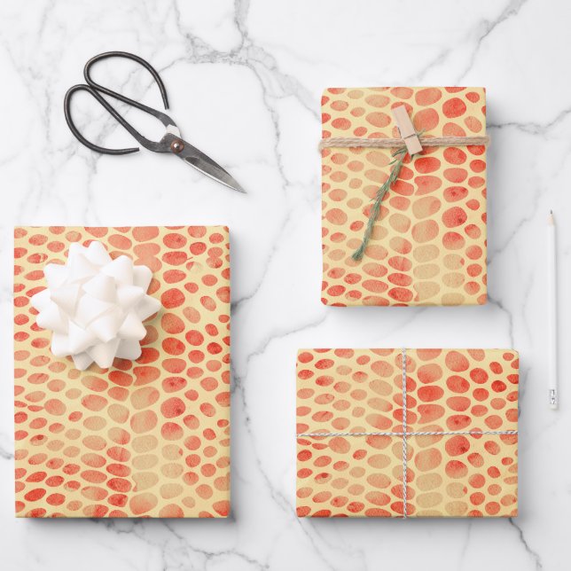Watercolor Snake Print Wrapping Paper Sheet (Front)