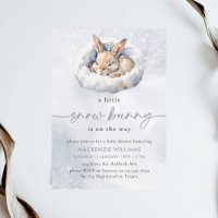 Watercolor Snow Bunny Baby Shower