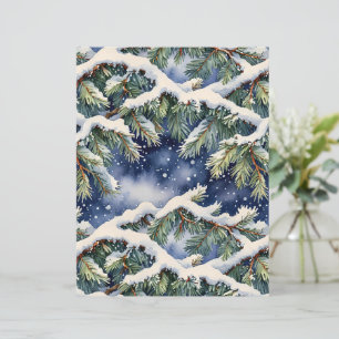 Watercolor Snow-Covered Pines Scrapbook Paper