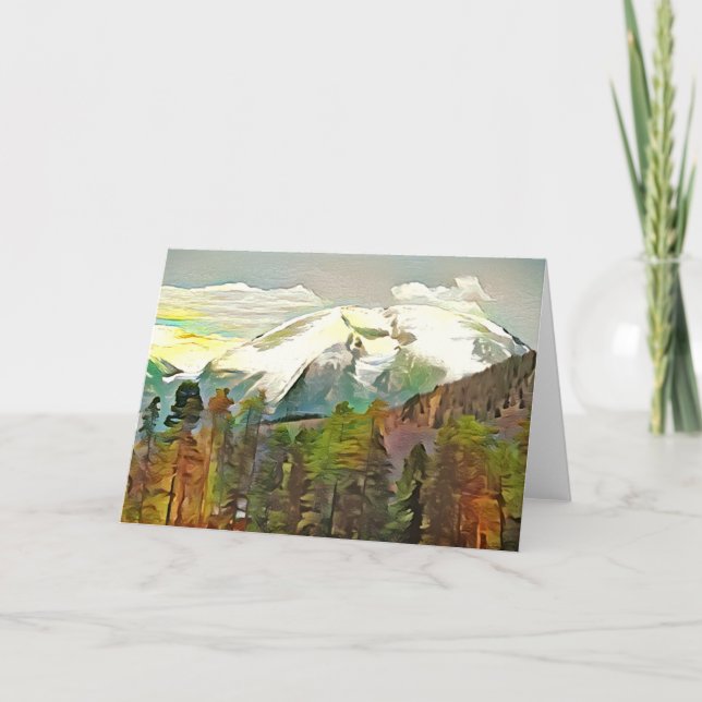 Watercolor Snow Mountain Art Card (Front)