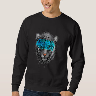 Watercolor Snow Panther Leopard Sweatshirt