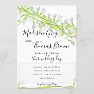 Watercolor Snowdrops Art Floral Wedding Invitation