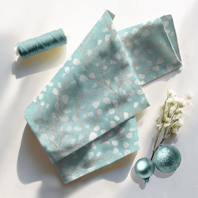 Watercolor Snowdrops Teal/Copper ID726 Fabric (Creator Uploaded)