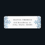 Watercolor Snowflake Blue Christmas Return Address<br><div class="desc">Personalised Christmas return address labels feature decorative watercolor blue snowflake on both sides,   modern and trendy.</div>