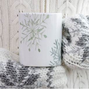 Watercolor Snowflake Christmas Mug
