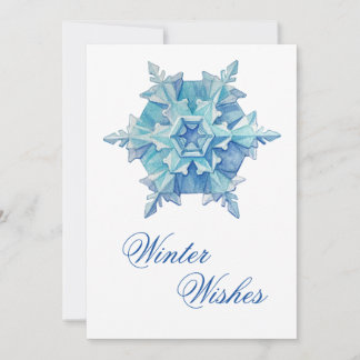 Watercolor Snowflake Holiday Card