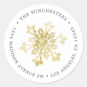 Watercolor Snowflake Return Address Label