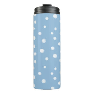 Watercolor Snowflakes Blue Pattern Thermal Tumbler
