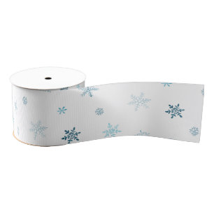 Watercolor Snowflakes Grosgrain Ribbon