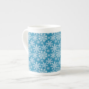 Watercolor Snowflakes Pattern Bone China Mug