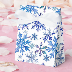 Watercolor Snowflakes Pattern Favour Box