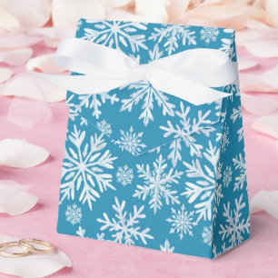 Watercolor Snowflakes Pattern Favour Box