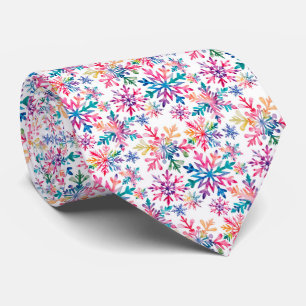 Watercolor Snowflakes Pattern Tie