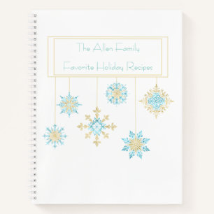 Watercolor Snowflakes Winter Recipe Book