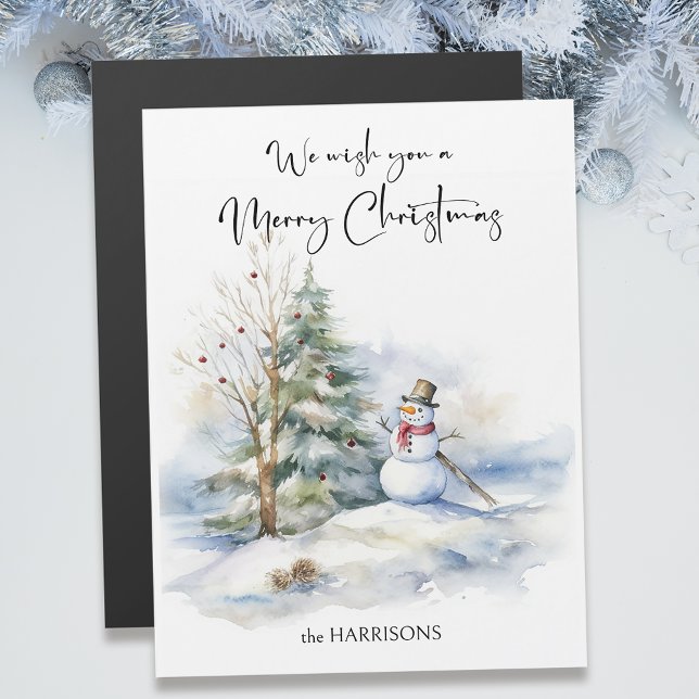 Watercolor Snowman and Merry Christmas Greeting (Creator Uploaded)