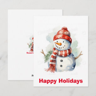 Watercolor Snowman christmas clip art , christmas Holiday Card