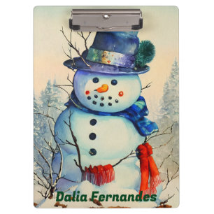 Watercolor Snowman Custom Clipboard