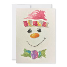 Watercolor Snowman Holiday Cards