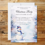 Watercolor Snowman in the Snow Christmas Party Invitation<br><div class="desc">Exclusively from designs4days,  our watercolor snowman in the snow Christmas party invitation.</div>