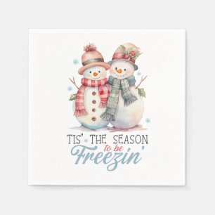 Watercolor Snowman Napkin