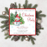 Watercolor snowman pine merry little invitation<br><div class="desc">Watercolor Snowman Christmas pines,  red cardinal bird decoration merry little Christmas party invitation.</div>