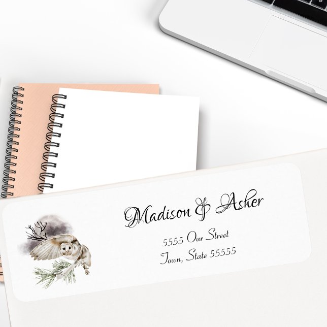 Watercolor Snowy Owl Elegant Woodland Wildlife Art (Creator Uploaded)