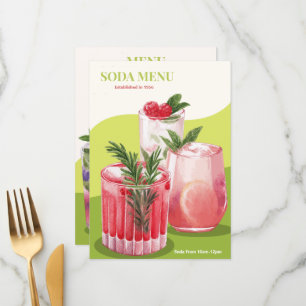 Watercolor Soda Drink Menu 