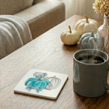 Watercolor Soft Autumn Blue Pumpkin