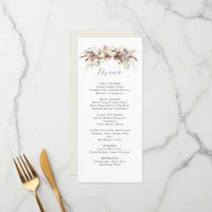 watercolor soft cotton & eucalyptus wedding menu