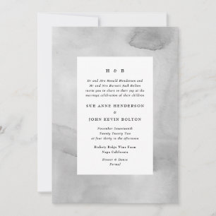 Watercolor Soft Grey Pastel Wedding Invitation