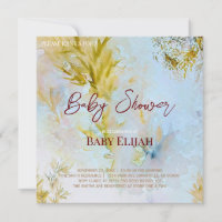 Watercolor Soft Heavenly Leaves Baby Shower