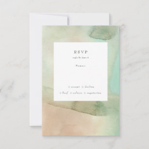 Watercolor Soft Pastel Beach Wedding RSVP Card