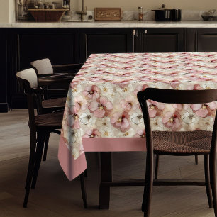 Watercolor soft pastel pink gold aerial tablecloth