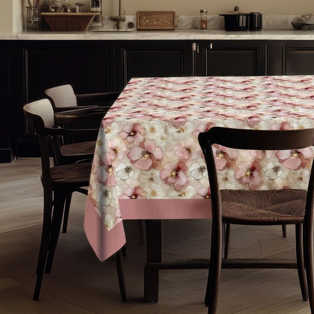 Watercolor soft pastel pink gold aerial tablecloth (Watercolor soft pastel pink gold aerial tablecloth)