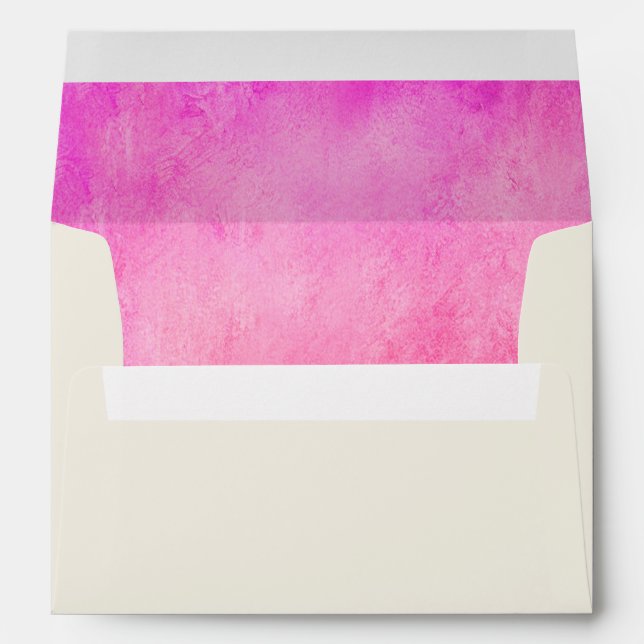 Watercolor Soft Pink and Orange Wedding Envelope (Back (Bottom))