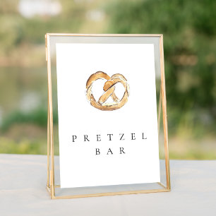 Watercolor Soft Pretzel Bar 5x7" Wedding Sign