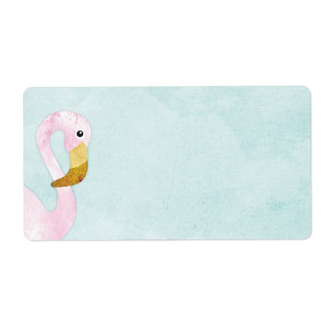 Watercolor Solo Pink Flamingo on the Beach (Front)