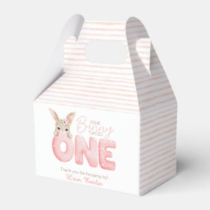 Watercolor Some Bunny is ONE Birthday guest gable Favour Box