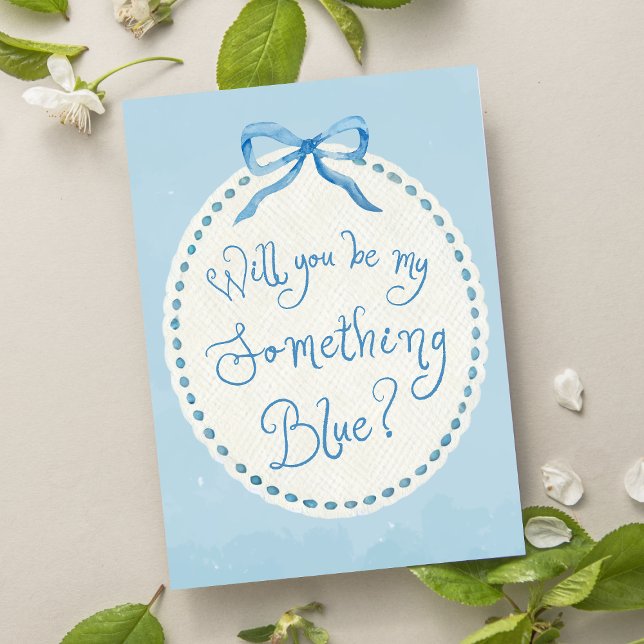 Watercolor "Something Blue Crew" Coquette Proposal Card (Creator Uploaded)