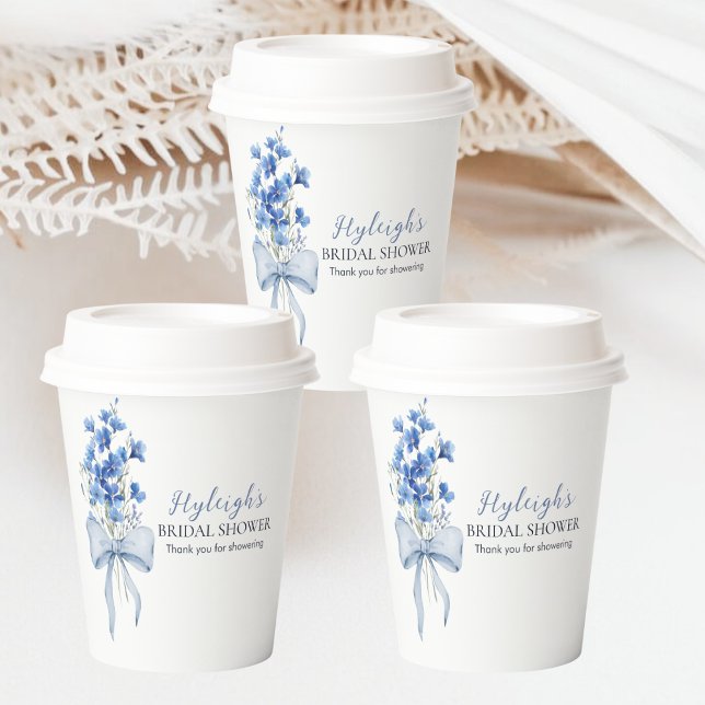 Watercolor Something Blue Delphinium Party Paper Cups (Creator Uploaded)