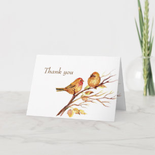 Watercolor Song Sparrows Brown Birds Thank you