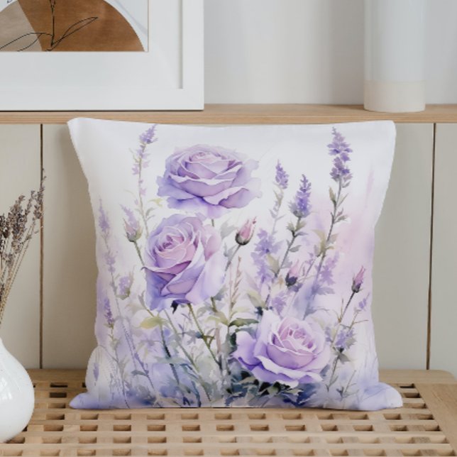 Watercolor Soothing Lavender Meadows Cushion (Creator Uploaded)